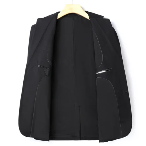 Novo (blazer + calças) moda masculina negócios cavalheiro estilo italiano fino cor sólida terno profissional casamento noivo melhor homem terno - Imagem 4