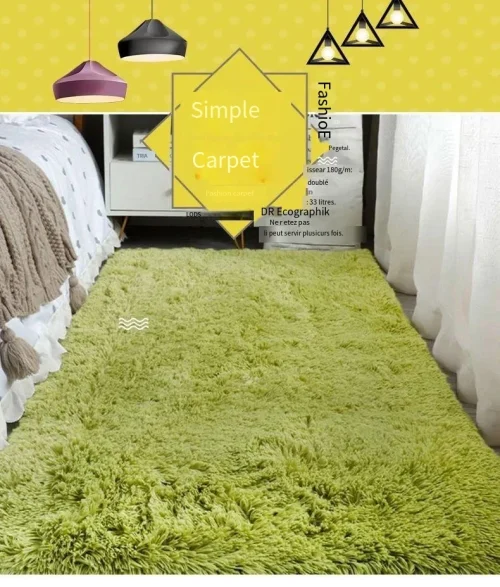 Vikama lã de seda cor sólida sala de estar quarto cabeceira sofá tapete macio casa luz luxo antiderrapante sujo resistente lavável - Imagem 11