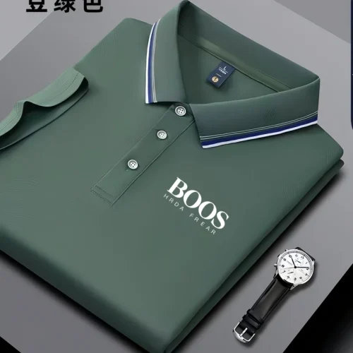 Camisa polo masculina casual de manga curta bordada, moderna, respirável, confortável e versátil - Imagem 5