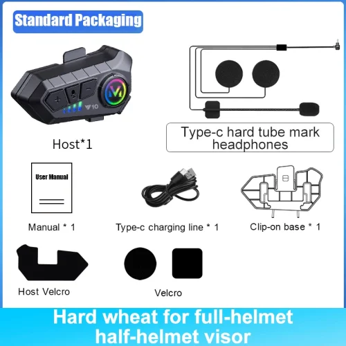 Y10 capacete de motocicleta fone de ouvido Bluetooth conectar 2 telefones ao mesmo tempo IPX6 à prova d'água as grandes baterias 48 horas - Imagem 7