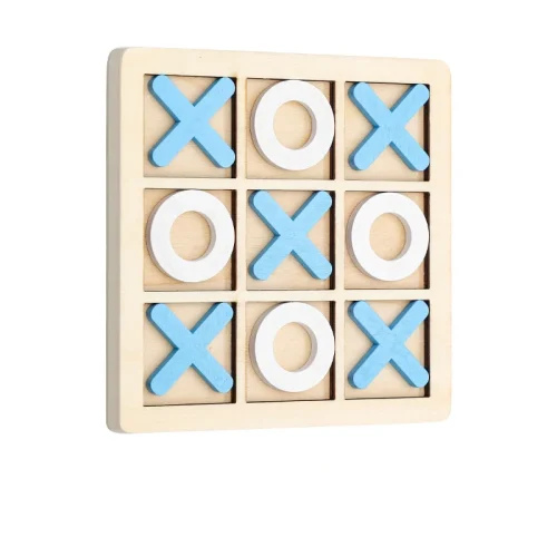 Jogo de tabuleiro Tic Tac Toe de madeira maciça – perfeito para diversão familiar e entretenimento no quintal! - Imagem 3