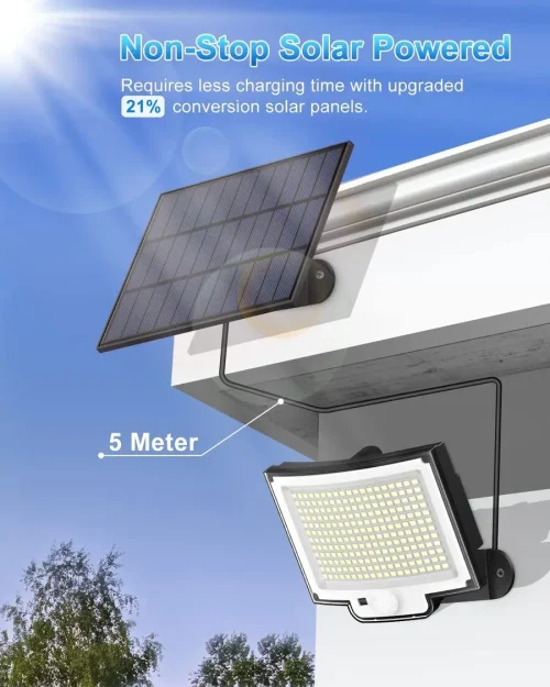 106/318 LED luz solar ao ar livre 328 holofotes LED IP65 à prova d'água sensor de movimento luzes de segurança de inundação solar humana 3 modos - Imagem 28
