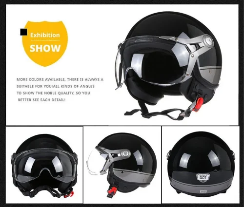 Vintage tt & cocascos capacete da motocicleta jet com viseira moto equitação 3/4 aberto meio capacete retro scooter capacete moto - Imagem 22