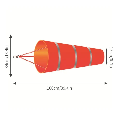 60/80/100cm windsock ao ar livre medição de direção do vento cinto reflexivo rip-stop cata-vento para aeroporto aviação jardim fazenda - Imagem 12