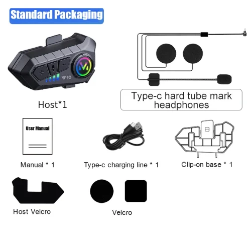 Y10 capacete de motocicleta fone de ouvido Bluetooth conectar 2 telefones ao mesmo tempo IPX6 à prova d'água as grandes baterias 48 horas - Imagem 21