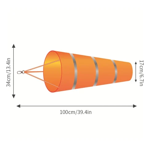 60/80/100cm windsock ao ar livre medição de direção do vento cinto reflexivo rip-stop cata-vento para aeroporto aviação jardim fazenda - Imagem 13
