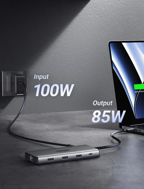 UGREEN Dual HDMI USB-C HUB 8K 4K Adaptador HDMI 10 em 1 Divisor com RJ45 USB3.0 PD 100W Dock para MacBook Pro Air Laptop USB HUB - Imagem 27