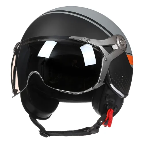 Vintage tt & cocascos capacete da motocicleta jet com viseira moto equitação 3/4 aberto meio capacete retro scooter capacete moto - Imagem 13