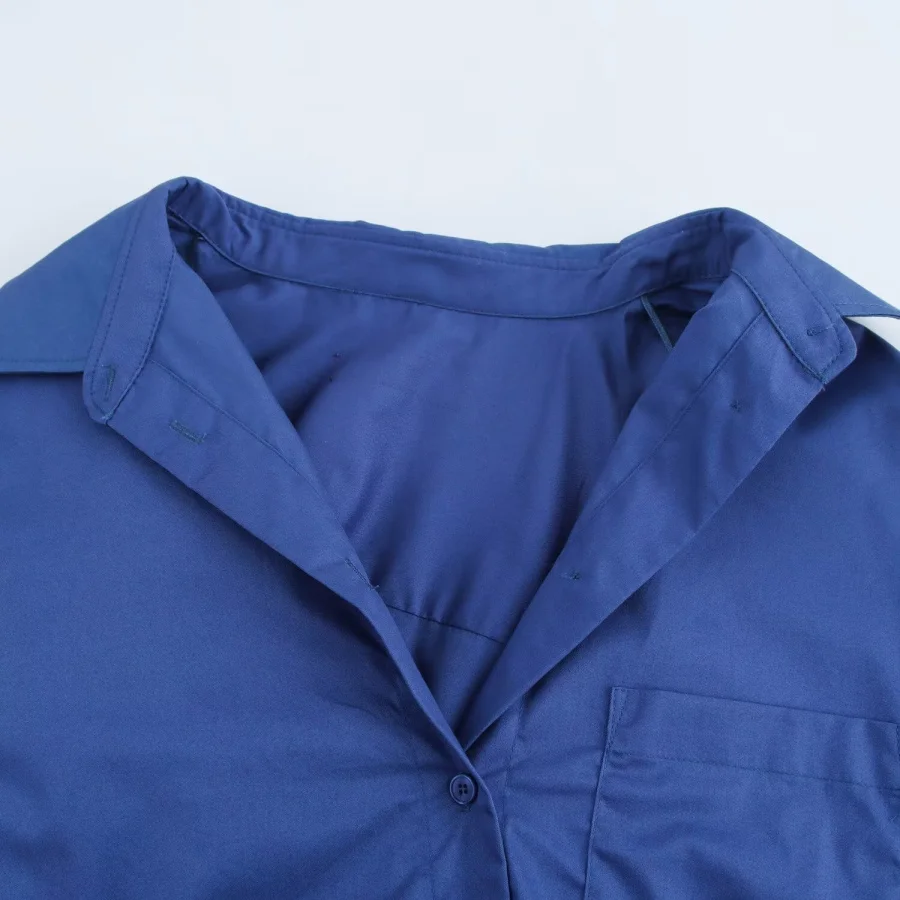 ETJ 2025 Primavera novo design de moda feminina simples versão solta de camisa de popeline de manga comprida tudo-em-um casual e confortável - Imagem 13