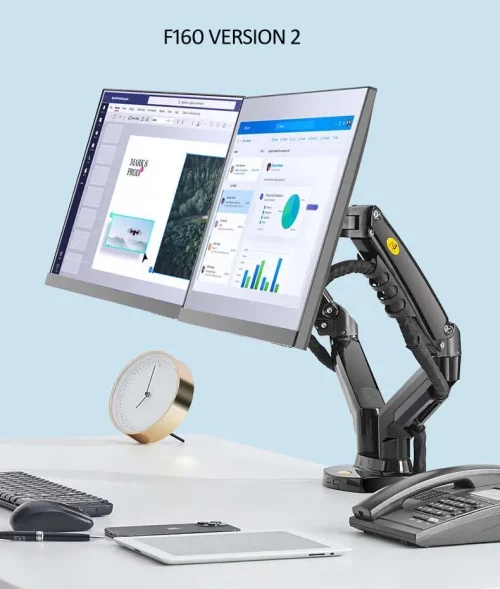 Nb nova mola a gás f160 17 "-27" 30 "suporte de monitor duplo braço desktop 360 girar suporte de computador 2-9kg suporte de monitor porta usb3.0 - Imagem 20