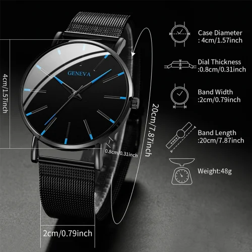 Moda ultra-fino masculino relógios de negócios banda de malha de aço relógio de quartzo masculino relogio masculino - Imagem 6