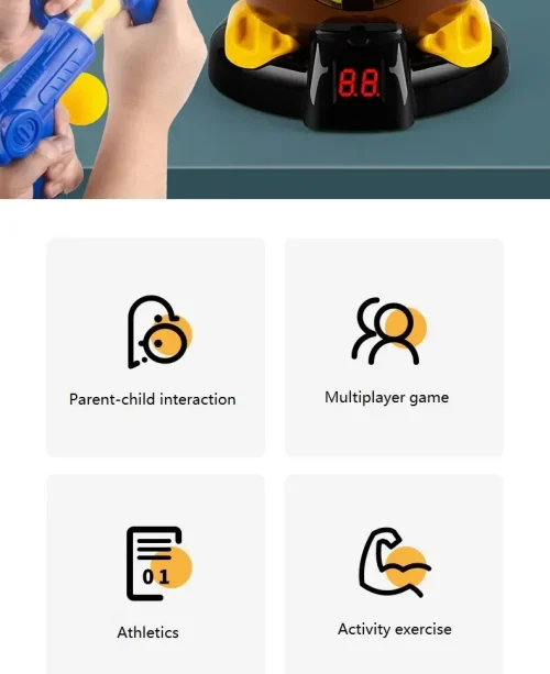 Brinquedos de pato de tiro com fome, jogo de alvo de tiro infantil, arma movida a ar, bala macia e pontuação eletrônica, brinquedos de pato removíveis - Imagem 14