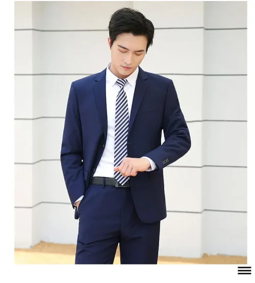 Novo (blazer + calças) moda masculina negócios cavalheiro estilo italiano fino cor sólida terno profissional casamento noivo melhor homem terno - Imagem 17