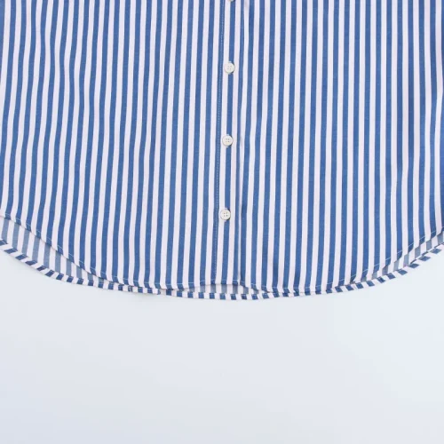 ETJ 2025 primavera feminina nova moda Europa-Americana listrada manga comprida lapela versão solta camisa popeline seleção multicolorida - Imagem 31