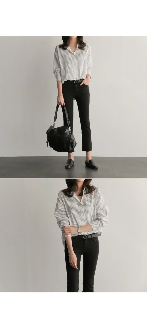 Realeft primavera verão listrado blusa feminina 2025 nova manga longa único breasted casual solto camisas coreanas topo feminino - Imagem 12