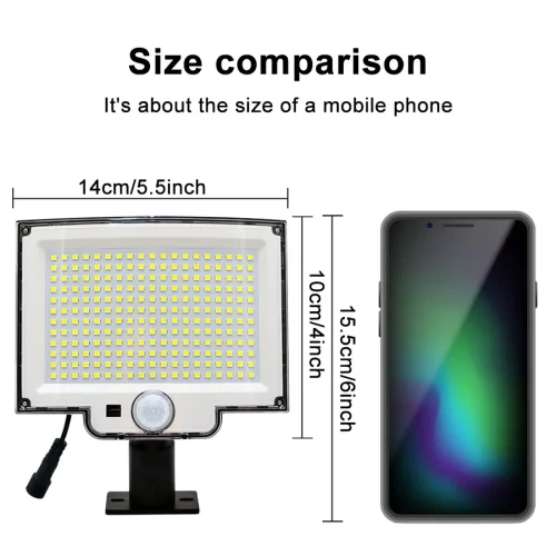 106/318 LED luz solar ao ar livre 328 holofotes LED IP65 à prova d'água sensor de movimento luzes de segurança de inundação solar humana 3 modos - Imagem 32