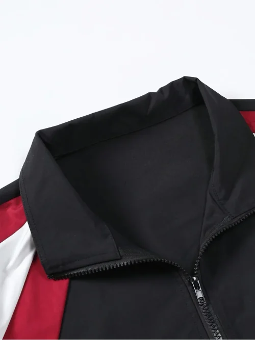 Jaqueta masculina com blocos de cores, leve, casual, para viagem, à prova de vento e resistente ao desgaste, tecido de alta qualidade, presente para namorado - Imagem 4