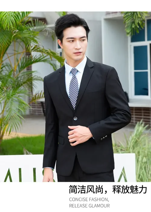 Novo (blazer + calças) moda masculina negócios cavalheiro estilo italiano fino cor sólida terno profissional casamento noivo melhor homem terno - Imagem 16