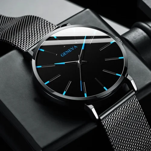 Moda ultra-fino masculino relógios de negócios banda de malha de aço relógio de quartzo masculino relogio masculino - Imagem 5