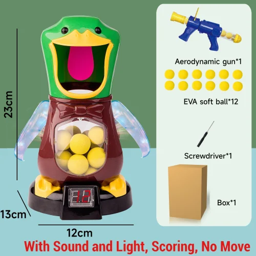 Brinquedos de pato de tiro com fome, jogo de alvo de tiro infantil, arma movida a ar, bala macia e pontuação eletrônica, brinquedos de pato removíveis - Imagem 11