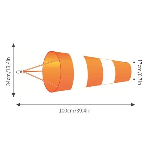 60/80/100cm windsock ao ar livre medição de direção do vento cinto reflexivo rip-stop cata-vento para aeroporto aviação jardim fazenda - Imagem 7