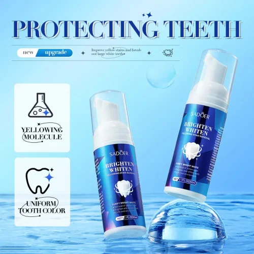 SADOER Mousse de limpeza de dentes branca brilhante, tártaro de limpeza, gengivas, dentes, cuidados de fixação de dentes orais frescos - Imagem 3