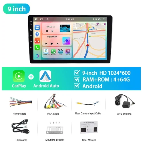 Podofo 10.1 "/9"/7 "android rádio do carro 2din multimídia player de vídeo carplay android auto estéreo do carro para toyota volkswagen hyundai - Imagem 15