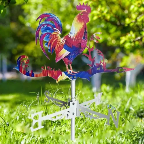 Metal Rooster Weather Vane, Decorações de animais, Wind Spinner para jardim, fazenda, quintal, decorações ao ar livre - Imagem 4