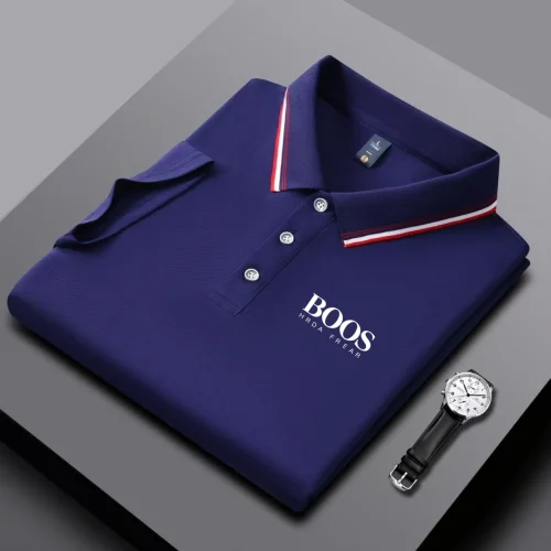 Camisa polo masculina casual de manga curta bordada, moderna, respirável, confortável e versátil - Imagem 4