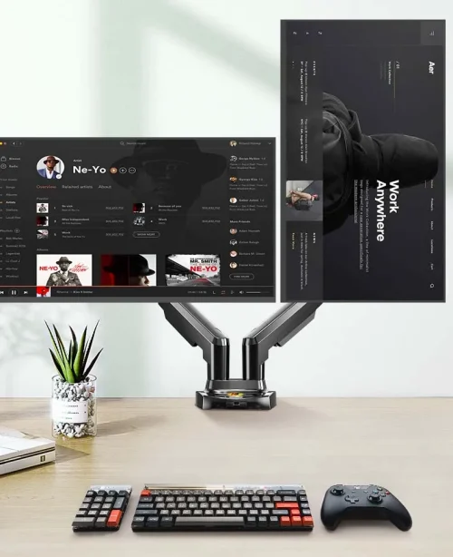 Nb nova mola a gás f160 17 "-27" 30 "suporte de monitor duplo braço desktop 360 girar suporte de computador 2-9kg suporte de monitor porta usb3.0 - Imagem 25