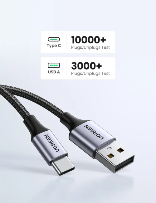 UGREEN-USB Tipo C Cabo de carregamento rápido de dados, 3A, 18W, apto para Xiaomi, Samsung Galaxy S24, iPhone 15, iPad, Poco - Imagem 21